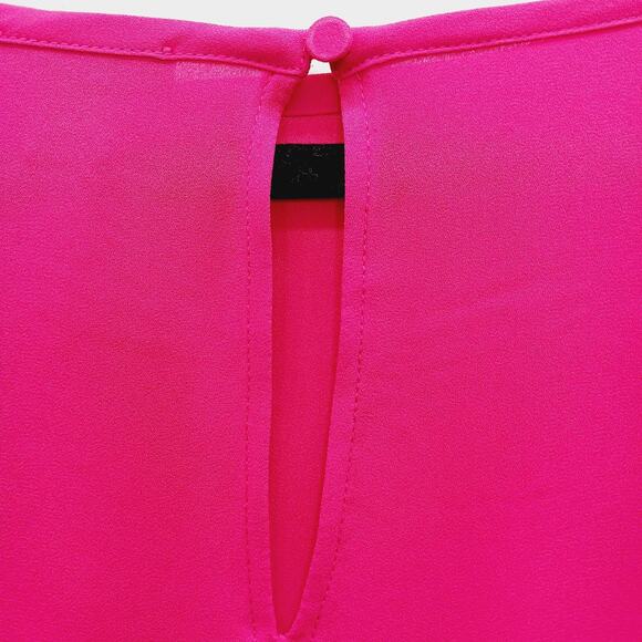 Blouse Rose Red Ruffle Sleeve Romantic Coquette Office Siren Glam Luxe Size XL - Picture 6 of 9